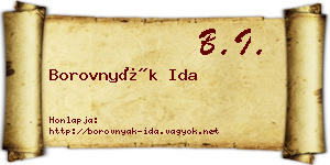 Borovnyák Ida névjegykártya